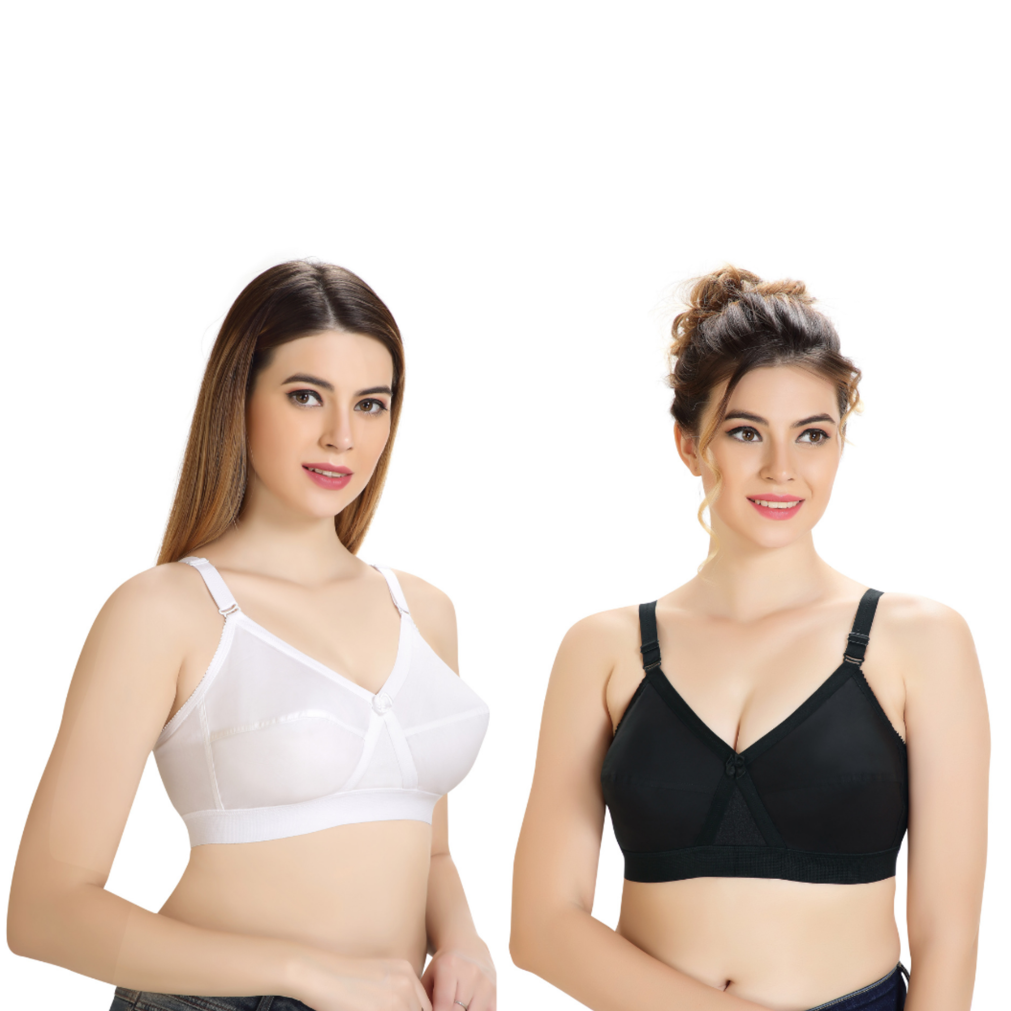 SONA Women's Cotton Non-Padded Wire Free Full Coverage Bra BABY-PINK 