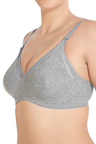 Women's Cotton Non-Padded Non-Wired Regular D Cup Bra Pack of-3