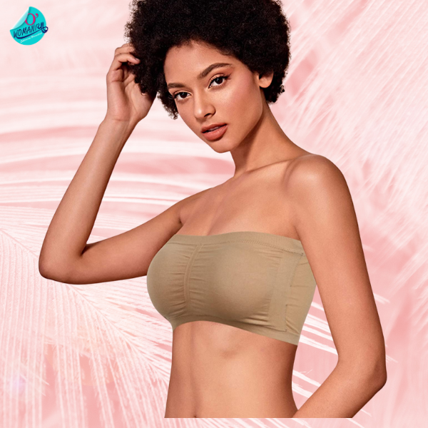 Women’s strapless tube bra skin color – removable padding & seamless fit