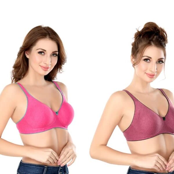 Women's Cotton Front Open Non Padded Non-Wired Regular Bra B Cup (Combo  Pack Of 3)