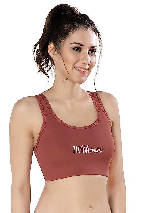 Zivira Xtreme Sports Bra for HIGH Impact Activities with Removable