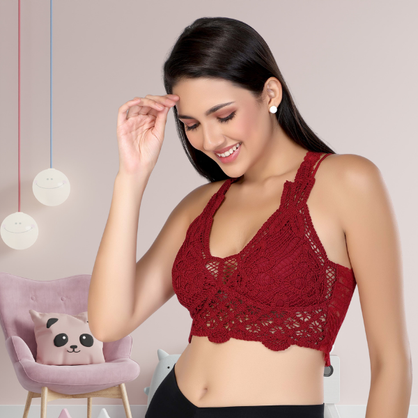 red crochet bralette for girls party wear