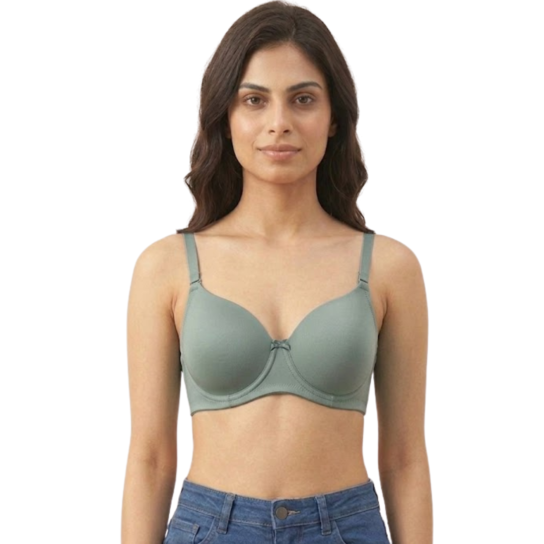GRN 1 Slim Pad Seamless Wirefree Padded T-Shirt Bra in B Cup - Image 1